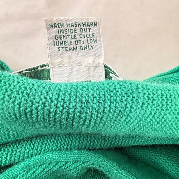 Vintage IZOD Men’s Cardigan Sweater Size XL Green Acrylic Made USA Dad Grandpa - Picture 7 of 7